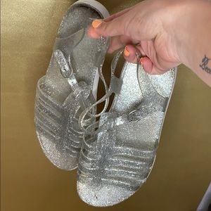 Silver Glitter Sandals